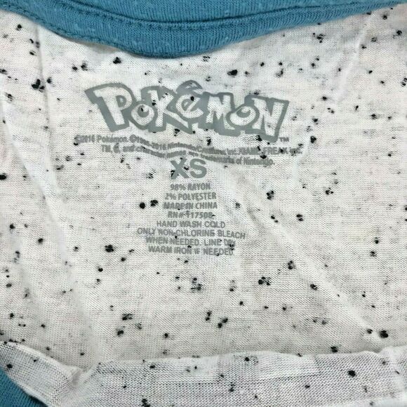 Pokémon Womens Tee T-Shirt 3/4 Sleeve Striped Colorblock Pikachu Sz XS - Picture 5 of 5